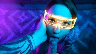 Cyberpunk szopós kaland egy kicsi cuni csajjal